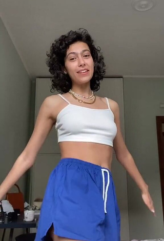 Hot Arantza Goett in White Crop Top