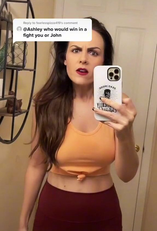 1. Sexy Ashley in Orange Crop Top