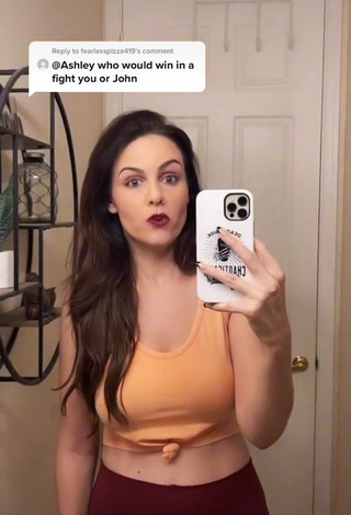 3. Sexy Ashley in Orange Crop Top