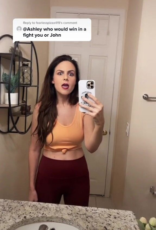 4. Sexy Ashley in Orange Crop Top