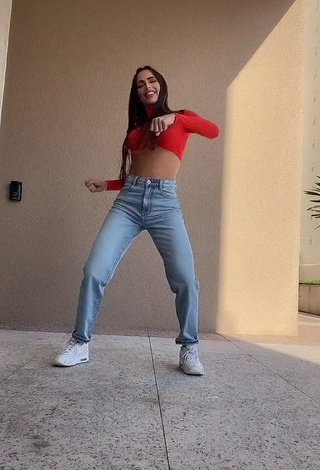 1. Really Cute Késia Muniz de Oliveira in Red Crop Top