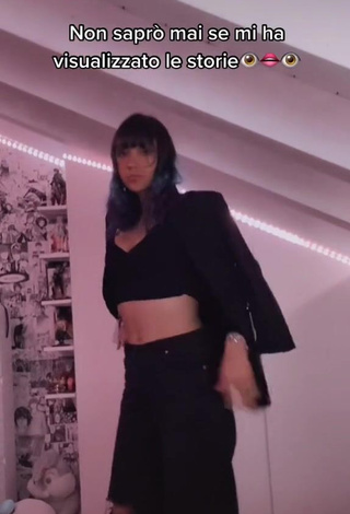 4. Hot Sofia Bubble in Black Crop Top