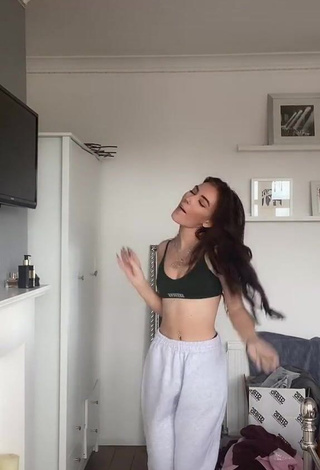 Desirable Emily Steers in Olive Crop Top