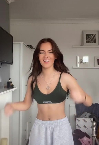 1. Amazing Emily Steers in Hot Olive Crop Top