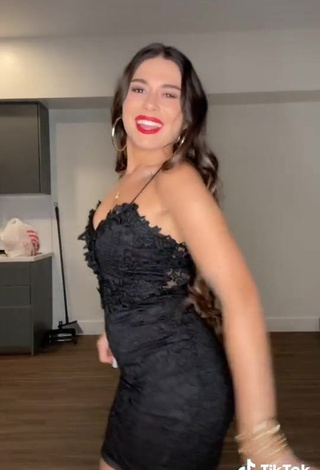 Sexy Ezgi Gizem Akdogan in Black Dress