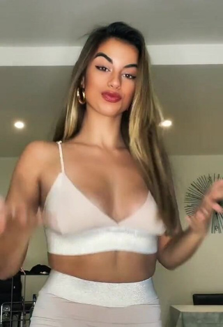 1. Sexy Faina Insense Punzano Shows Cleavage in Beige Sport Bra and Bouncing Tits