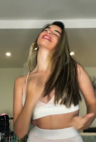 Sexy Faina Insense Punzano Shows Cleavage in Beige Sport Bra and Bouncing Tits