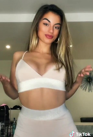 4. Sexy Faina Insense Punzano Shows Cleavage in Beige Sport Bra and Bouncing Tits