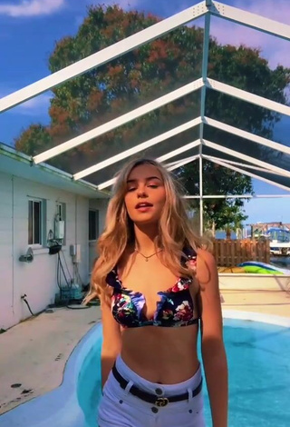 Sexy Faith Alexis in Floral Bikini Top at the Pool