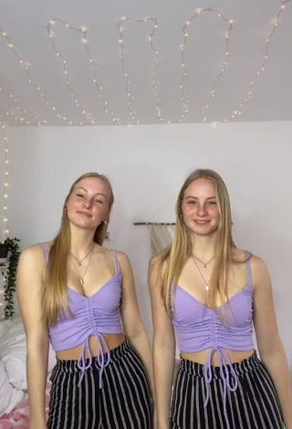 Amazing Finja & Svea in Hot Purple Crop Top