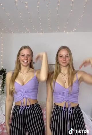 3. Amazing Finja & Svea in Hot Purple Crop Top