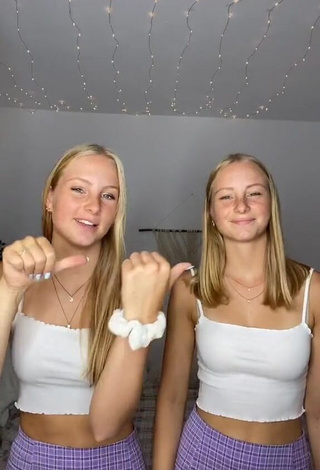 1. Beautiful Finja & Svea in Sexy White Crop Top