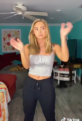 4. Hot Gabby Murray in Grey Crop Top