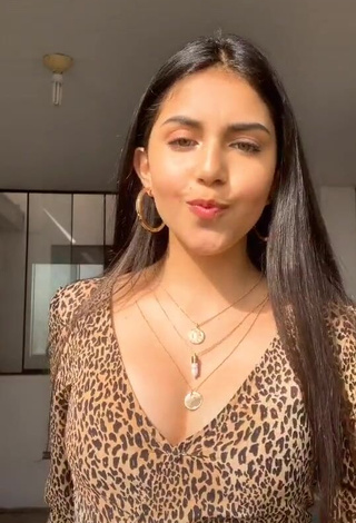 3. Hot Geyli Vargas Shows Cleavage in Leopard Dress