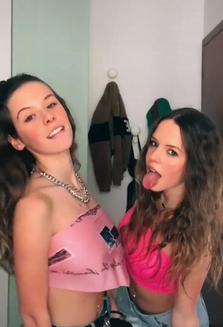 1. Magnificent Greta & Alice Greali in Pink Crop Top