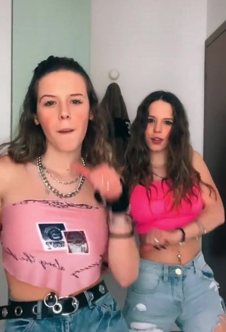 3. Magnificent Greta & Alice Greali in Pink Crop Top