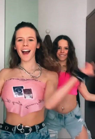 4. Magnificent Greta & Alice Greali in Pink Crop Top