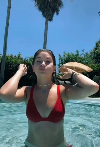 3. Sexy Hannah Rylee in Red Bikini at the Swimming Pool