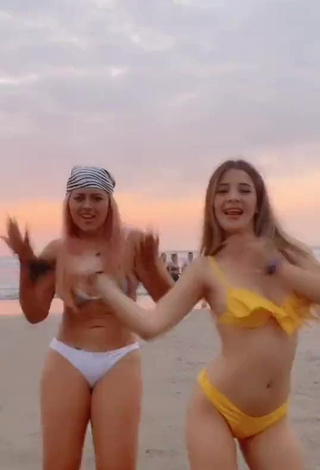 4. Amazing Fernanda Villalobos in Hot Yellow Bikini at the Beach