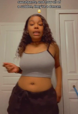 1. Hot Breanna Pinckney in Grey Crop Top