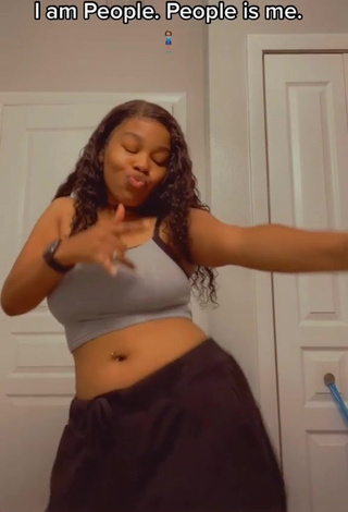 Hot Breanna Pinckney in Grey Crop Top