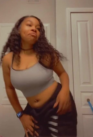 3. Hot Breanna Pinckney in Grey Crop Top