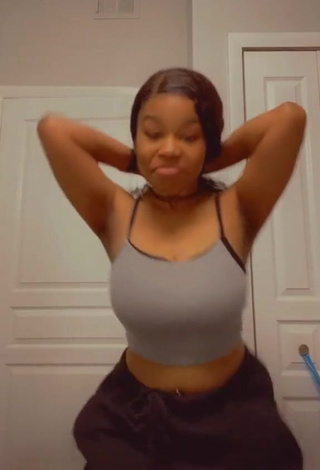 4. Hot Breanna Pinckney in Grey Crop Top