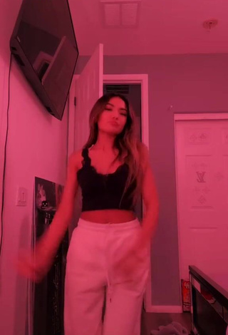 Hot Emily in Black Crop Top