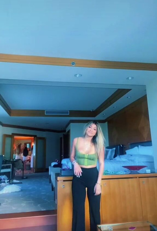 1. Sexy Isabella Patel Shows Cleavage in Green Crop Top