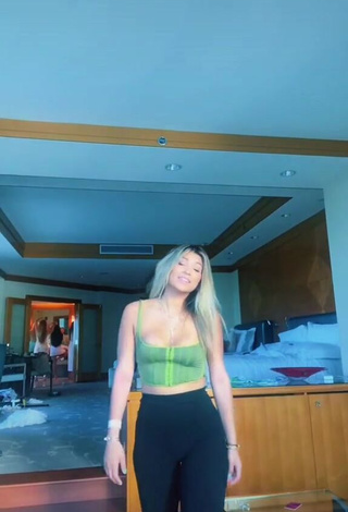 Sexy Isabella Patel Shows Cleavage in Green Crop Top