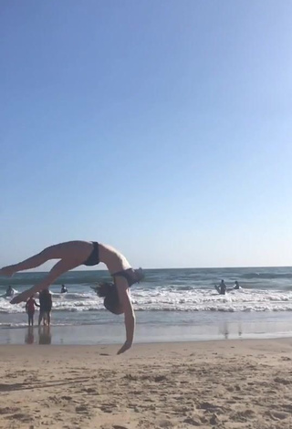 Hot Elaina Rose in Black Bikini at the Beach