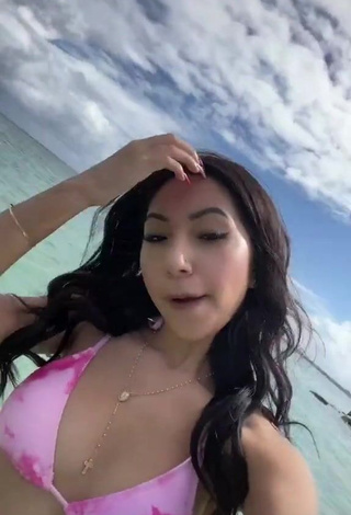 1. Beautiful Jazlyn G in Sexy Pink Bikini at the Beach