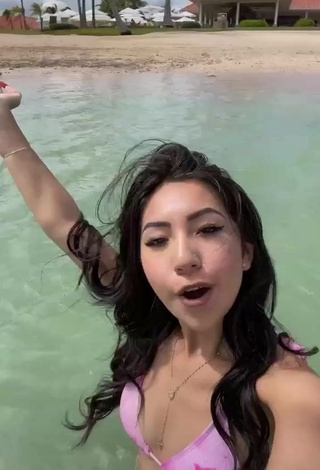 4. Beautiful Jazlyn G in Sexy Pink Bikini at the Beach