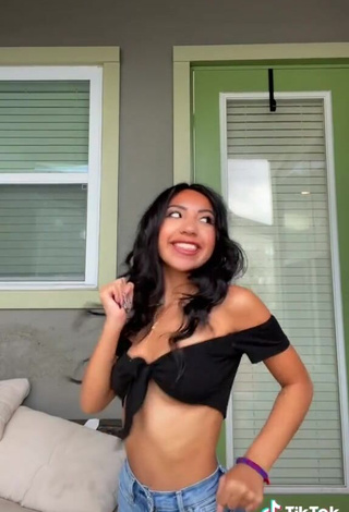 Sweet Jazlyn G in Cute Black Crop Top