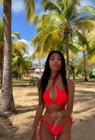 4. Hottie Jazlyn G in Red Bikini at the Beach