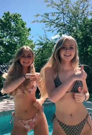 3. Sexy Iza & Elle Cryssanthander in Bikini at the Swimming Pool