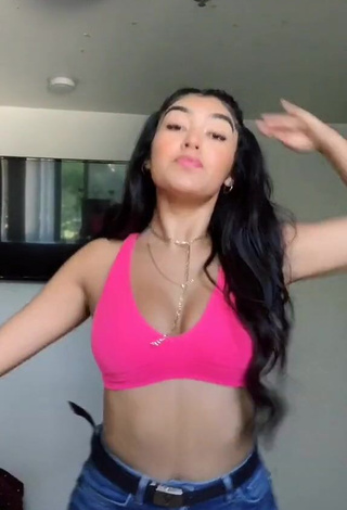 3. Breathtaking Jackie Ybarra in Pink Crop Top