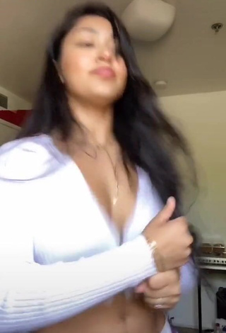 Amazing Jackie Ybarra in Hot White Crop Top and Bouncing Boobs