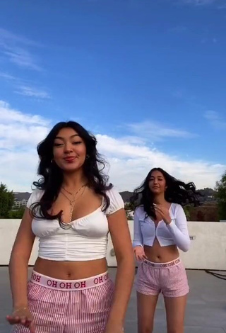 3. Sweet Jackie Ybarra in Cute White Crop Top