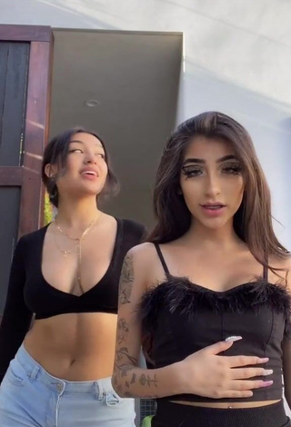 1. Attractive Jackie Ybarra in Black Crop Top