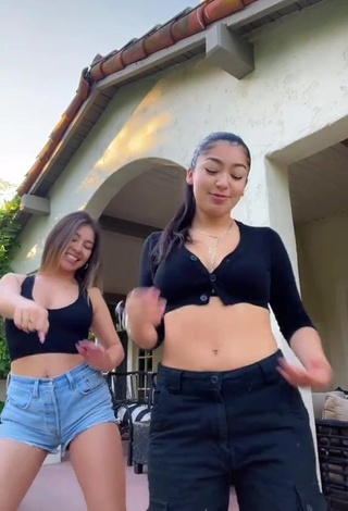 4. Jackie Ybarra in Inviting Black Crop Top