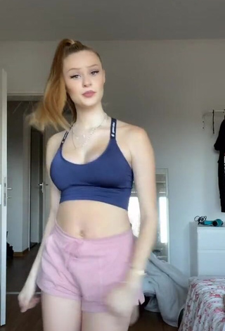 Sweetie Jasi Schneider in Blue Crop Top