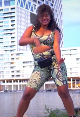 1. Sexy Joanne Lopes in Snake Print Overall