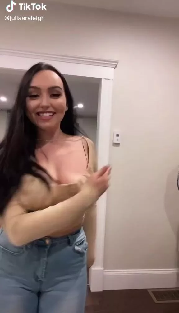 Beautiful Julia Raleigh in Sexy Beige Crop Top