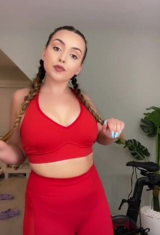 Hot Julia Raleigh in Red Leggings