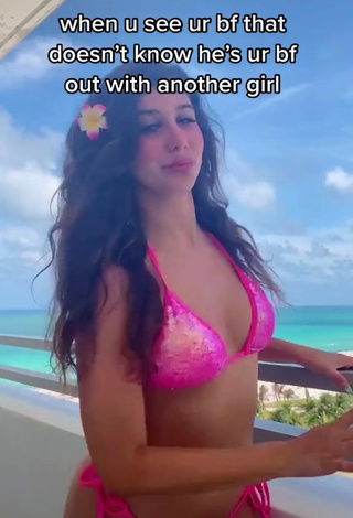 3. Erotic Isabella Diakomanolis in Pink Bikini on the Balcony