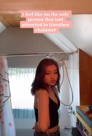 Hot Kaede Koga in Black Crop Top