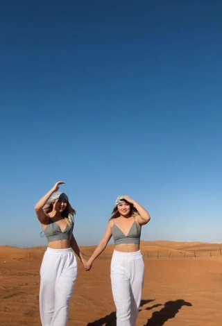 Sexy Tomiris & Nargiz Kanatova in White Crop Top