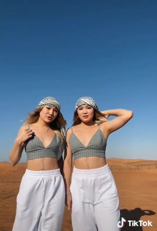 4. Sexy Tomiris & Nargiz Kanatova in White Crop Top