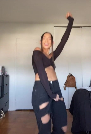 Cute Katelyn Ashley in Black Crop Top